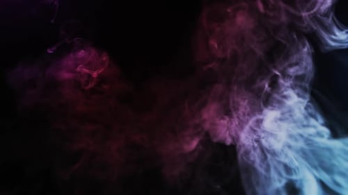 Abstract Smoke Billows in Blue, Purple, and Red