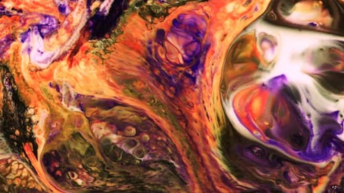 Abstract Liquid Ink Marbling Colorful Swirls