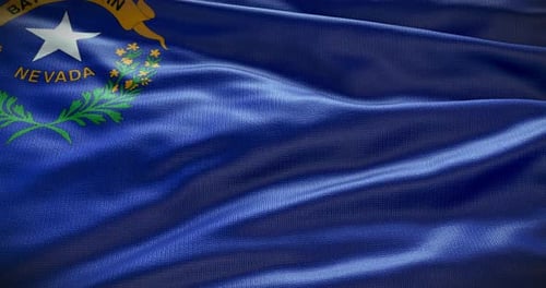 Realistic Nevada State Flag Waving Seamless Loop Animation