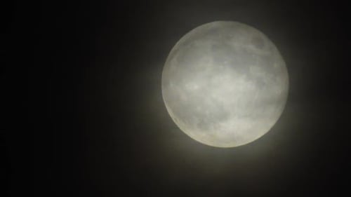 Full Moon Shining Brightly at Night