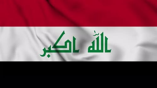 Iraqi Flag Waving Seamlessly for Global Presentations
