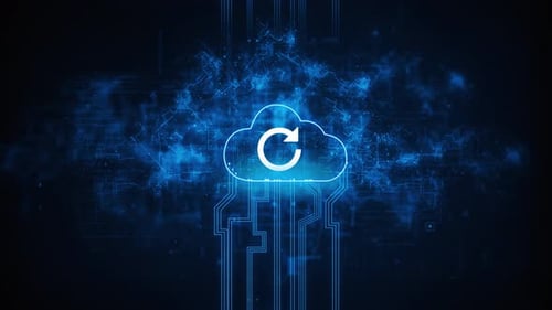 Cloud Data Sync Network Technology Animation
