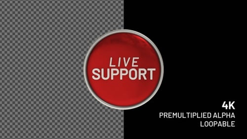 Modern 3D Live Support Button Text to Icon Morphing Animation