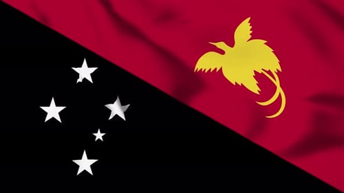 Bandera de Papúa Nueva Guinea en 4K - Loopable