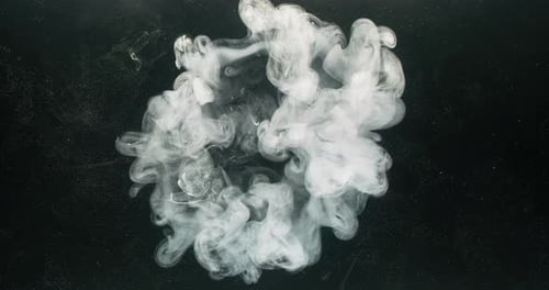 Abstract Swirling White Smoke on Dark Background