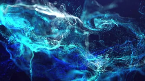Dynamic Abstract Blue Particle Waves Background