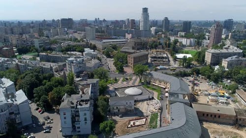 Aerial View of Cityscape on Sunny Day