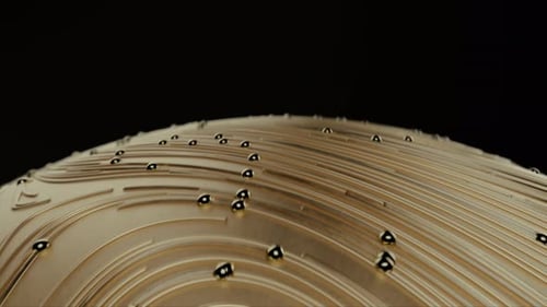 Dynamic Gold Sphere with Flowing Lines Animation