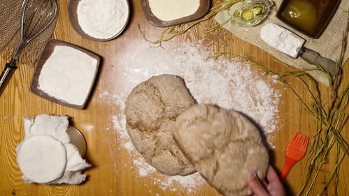 Homemade Rye Bread. Flat Lay.