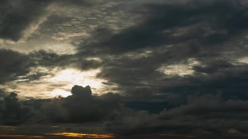 Time Lapse of Ominous Clouds at Sunrise or Sunset