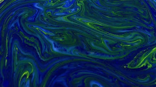 Vibrant Blue and Green Abstract Swirling Pattern
