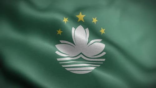 Flagge von Macau, texturiert, wehend, HD