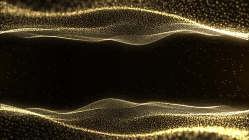 Elegant Golden Particle Fluid Waves Motion Background