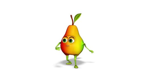 Dancing Pear Loop On White Background