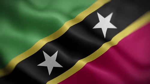 Seamless Loop Saint Kitts and Nevis Waving Flag