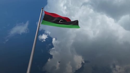 Drapeau de la Libye agitant 4K