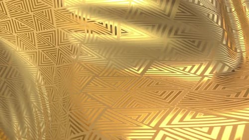 Fluid Gold Geometric Pattern Background Loop