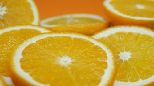Bright Orange Slices Fresh and Juicy Close Up