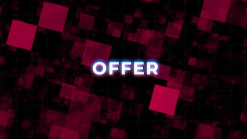 Futuristic Glitch Text Reveal with Digital Squares Background