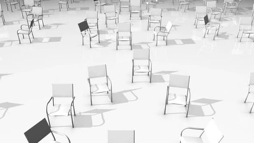 Abstract Corporate Chairs in Minimalist Arrangement Overhead