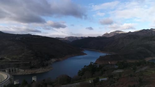 River and Mountains Clouds