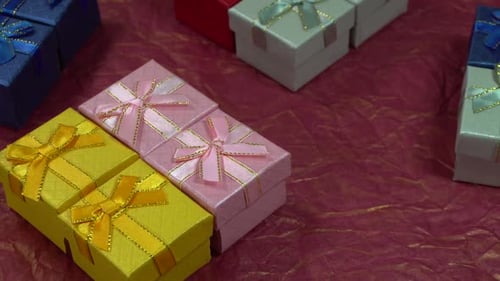 Colorful Gift Boxes with Ribbons for Celebrations