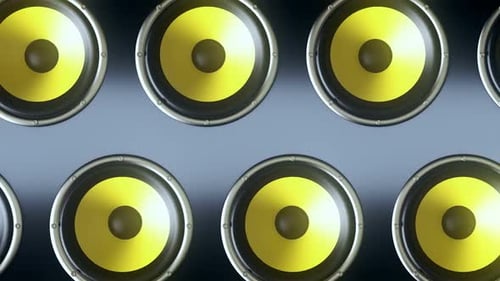 Pulsating Yellow Speakers Seamless Loop for Music Background