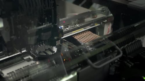 Automated Machine Assembling Electronic Components on Circuit Board