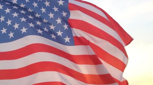 American Flag Waving in the Breeze