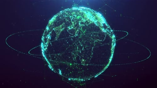 Digital Global Network Earth Animation
