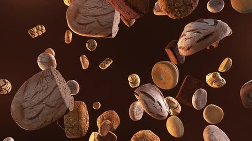 Realistic Baked Goods Falling Background Animation