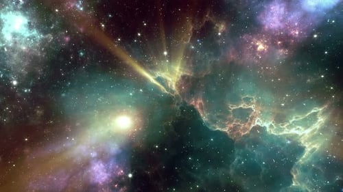 Cosmic Nebula Fly Through with Bright Stars Loop Background