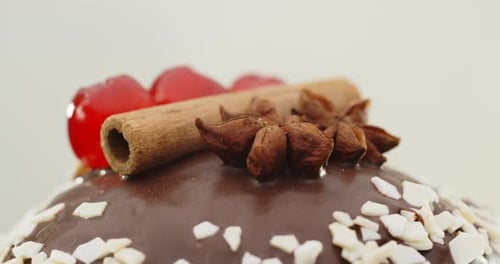 Chocolate Dessert with Cinnamon, Anise, and Cherries