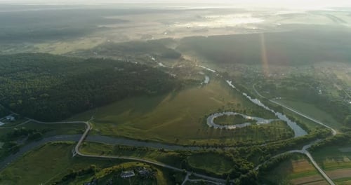 Morning Mist over the Fields, Ukraine