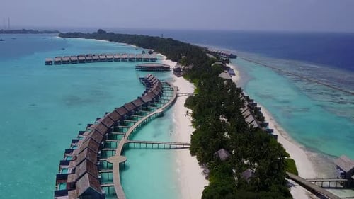 Aerial texture of tropical lagoon beach wildlife by blue sea and sand background
