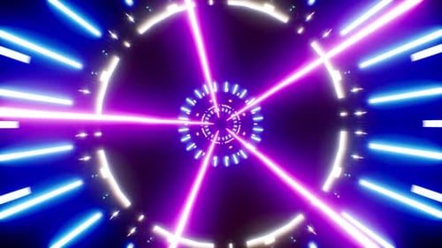 Purple Shining Rays High Tech Background 4K 01