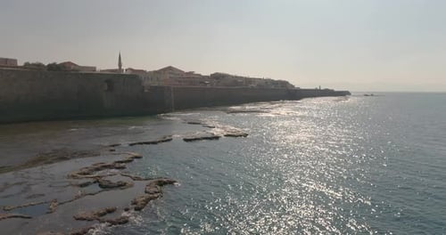Aerial view of view Old City of Acre, Acre, Israel.