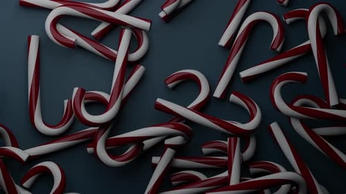 Falling Candy Canes Christmas Background Animation