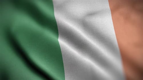 Waving Flag of Ireland Seamless Loop Background Animation