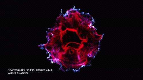 Blue Red Smoke Shockwave 4k Alpha Channel