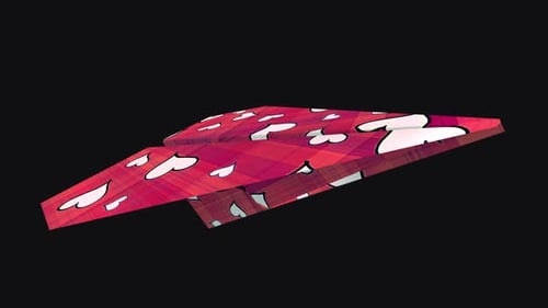 Paper Plane — Valentine White Hearts — Seitenwinkel — I — transparente Schlaufe