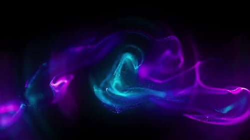 Abstract Fluid Neon Particles Motion Graphics Background
