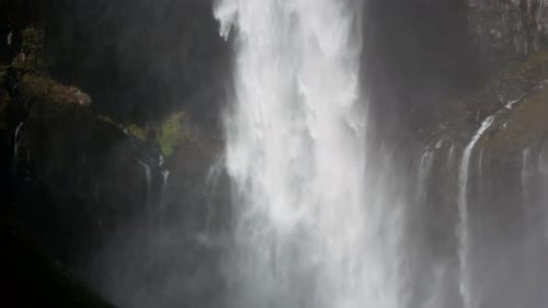 Powerful Waterfall Cascading in Nature Setting