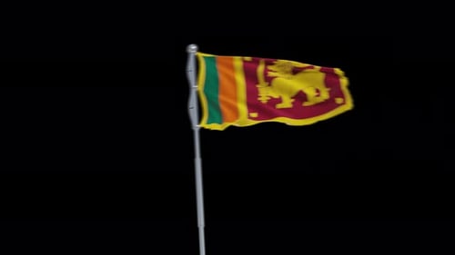 Waving Sri Lanka National Flag Animation