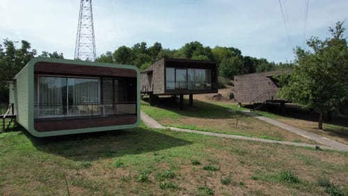 Scenic Cabins Architecture in Rural Setting