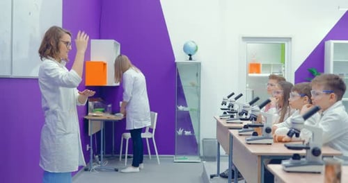 Children Learning Science in a Modern Classroom