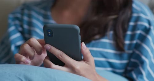 Close up of woman use of mobile phone