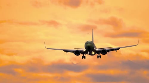 Jet Plane at Sunset