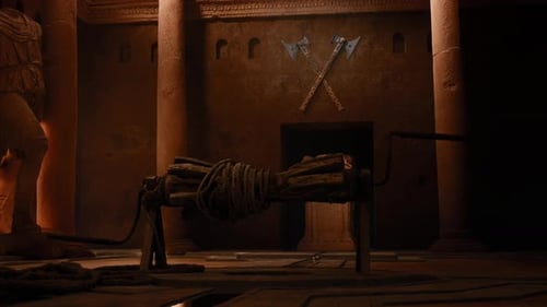 Ancient Log Winder Mechanism Animation with Battle Axes