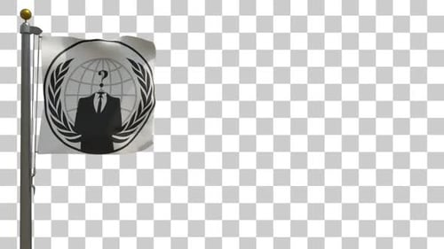 Bandeira anônima no mastro com canal Alpha - 4K